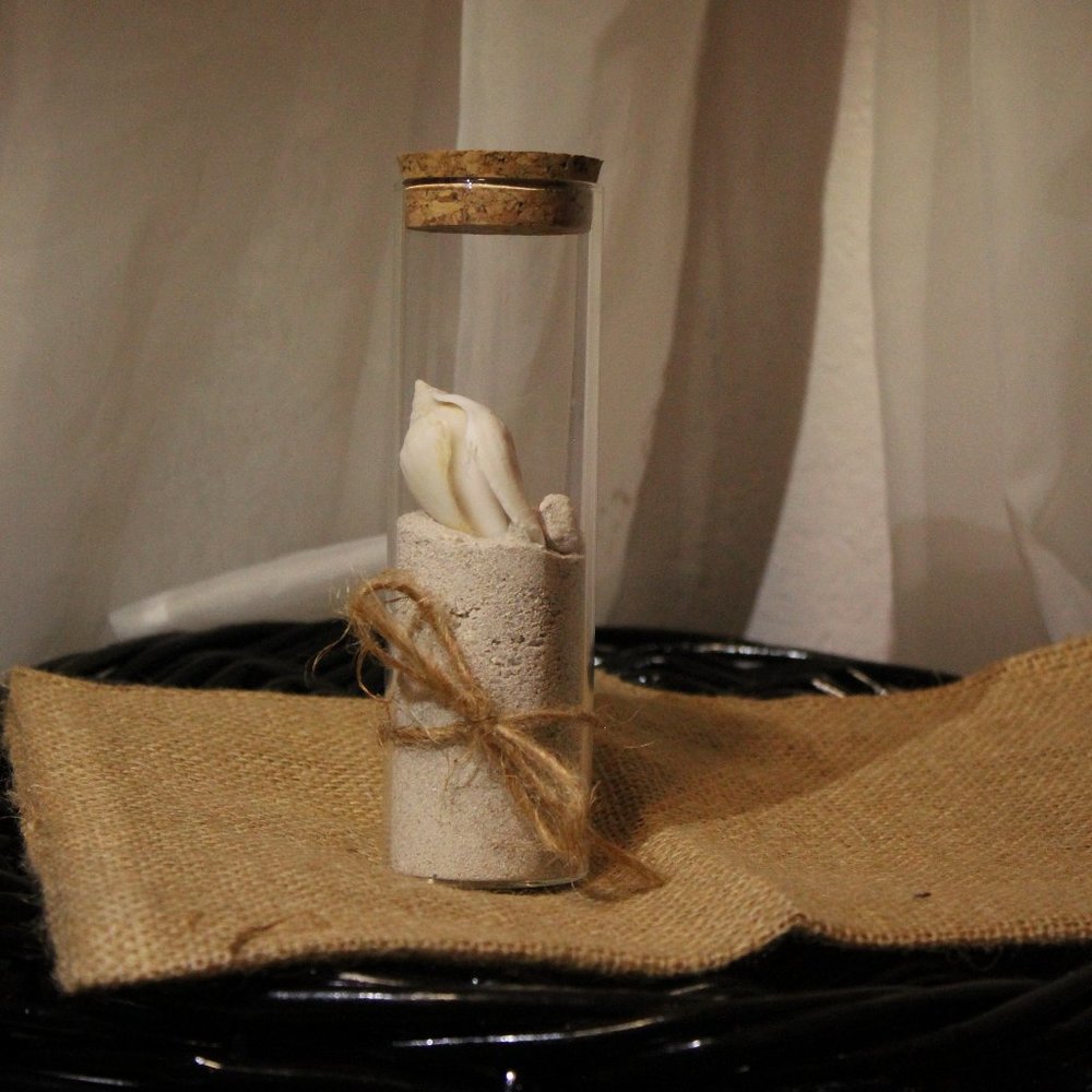 Florida keys sand in a glass bottle